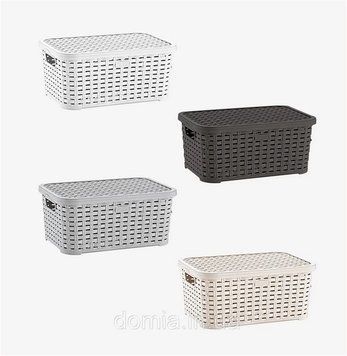 295 Кошик з кришкою Ротанг 10л (34х24х16см) коричневий ІRAK 00-00017466 фото