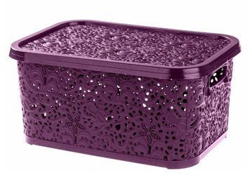 Кошик з кришкою 22л баклажан R plastic 00-00011887 фото