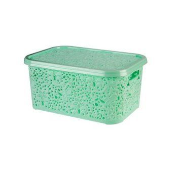 Кошик з кришкою 10л м'ята 33,5x23,5x16 см R plastic # 00-00010742 фото