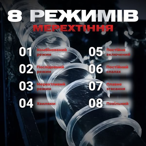 Гірлянда вулична стрічка DR10MW Дюралайт 240 LED світлодіодна 7м морозостійка Біла 00-00000918 фото