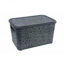 Кошик з кришкою 10л металік 33,5x23,5x16 см 14шт/уп R plastic 00-00014016 фото