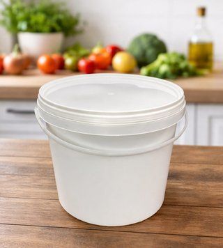 Відро пластм. прозоре з кришкою 10л (біле) (40шт/уп) 00-00012721 фото