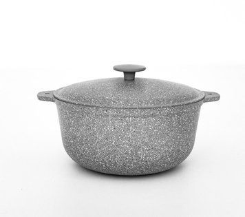 АD10051 Каструля 5л з антипригар. покрит. і алюм кришкою світло-сірий граніт ТАЛКо 00-00016843 фото