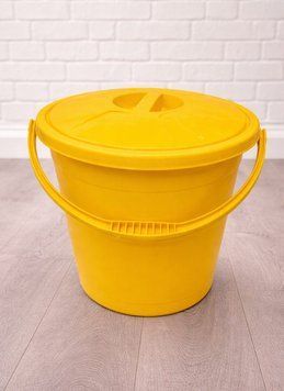 Відро з кришкою 12л жовте R-plastic 00-00016051 фото