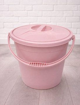 Відро з кришкою 15л пудра R plastic 00-00002244 фото